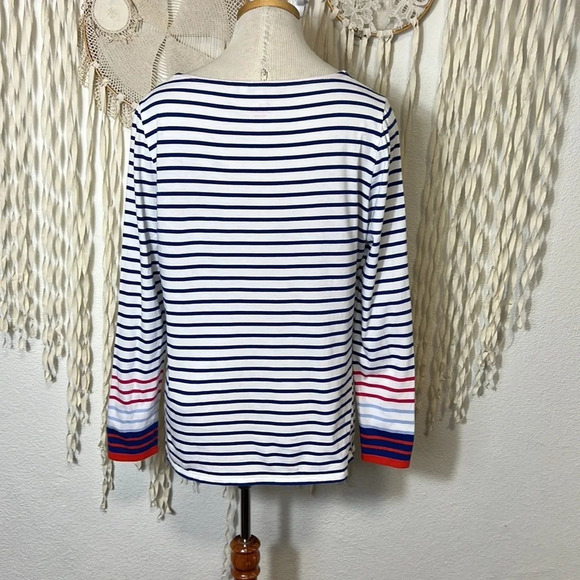 Boden Cotton Stripe Long Sleeve Top Size US14 - Picture 2 of 8